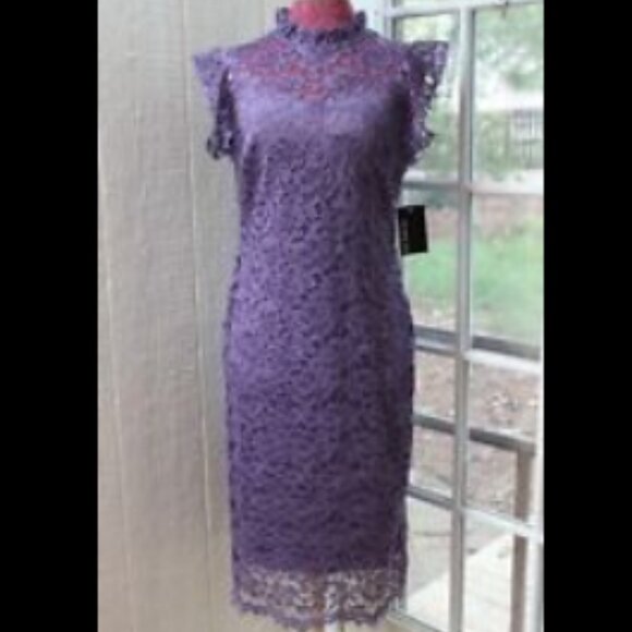Brand New Beautiful Enfocus Studio Lavender Lace Dress - Picture 3 of 12